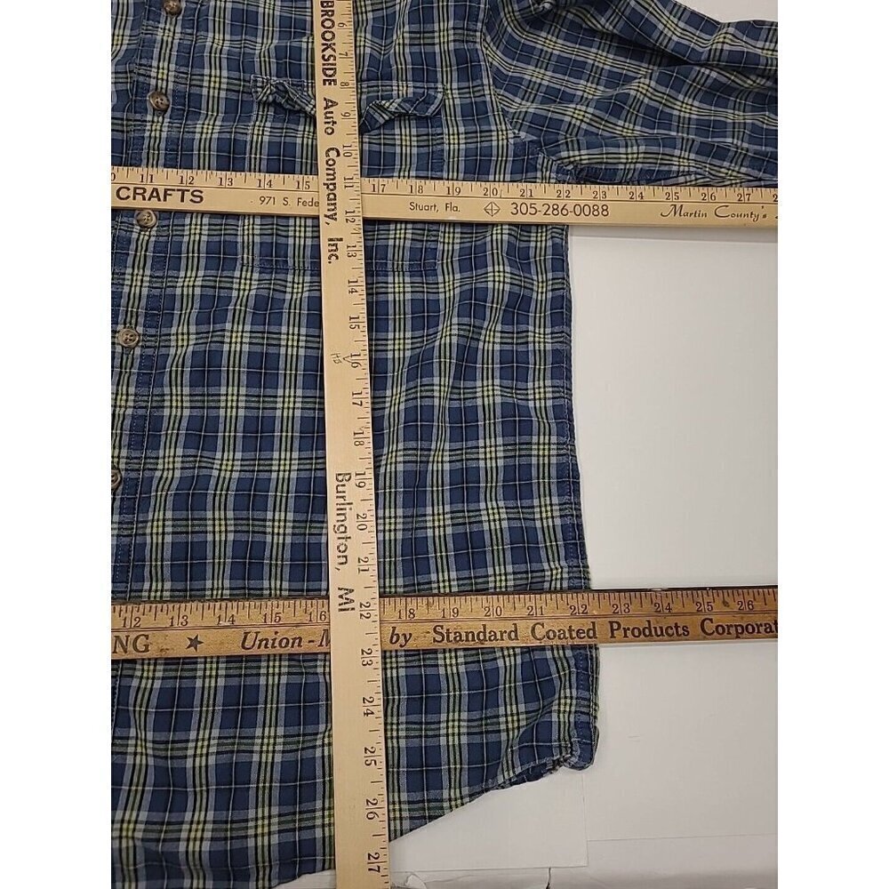 Carhartt Button Down Shirt Men's Size Large 100% Cotton Blue Plaid - Picture 3 of 5